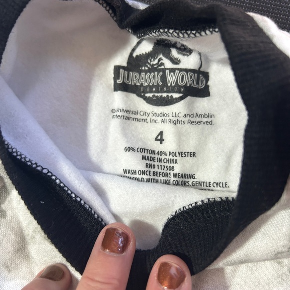 4y Outfit: NWT Jurassic World Dinosaur Sweat Outfit - Picture 4 of 4